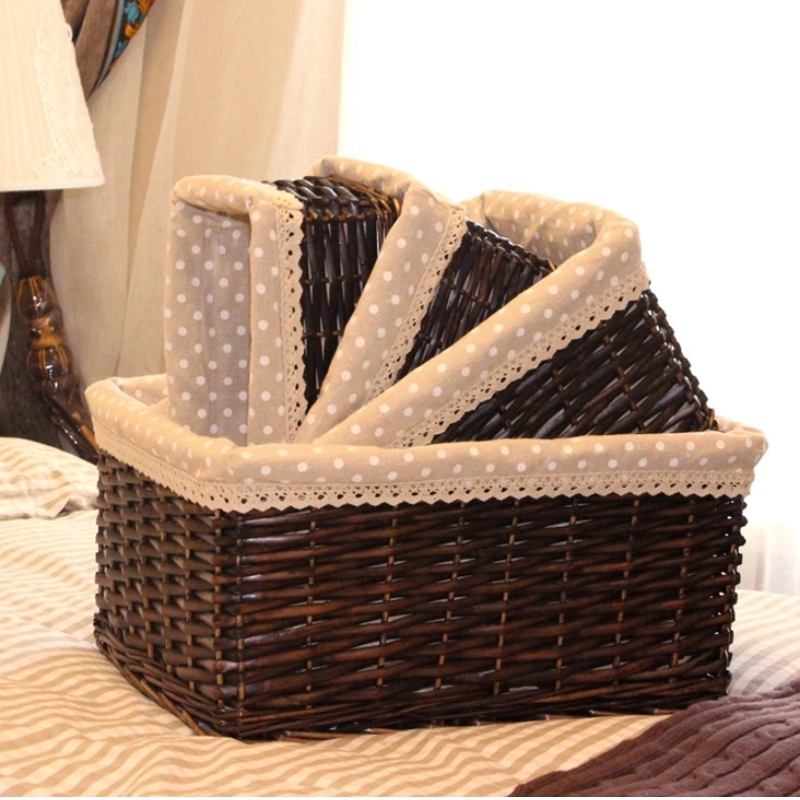 Sraith de 3 Ciseán Wicker